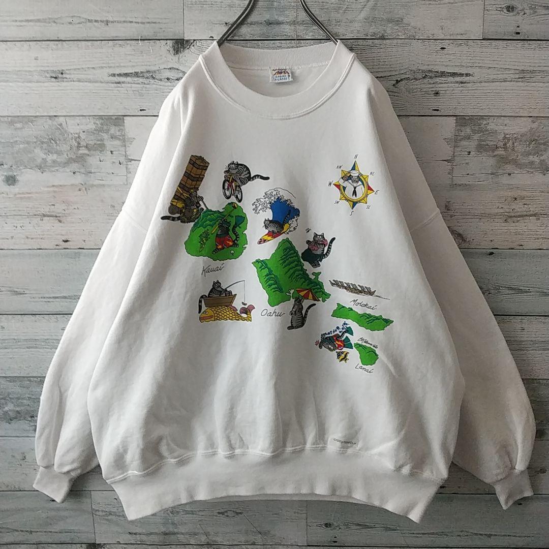 超人気☆USA製 クリバンキャット ハワイ 島々 スウエット XL～3L相当