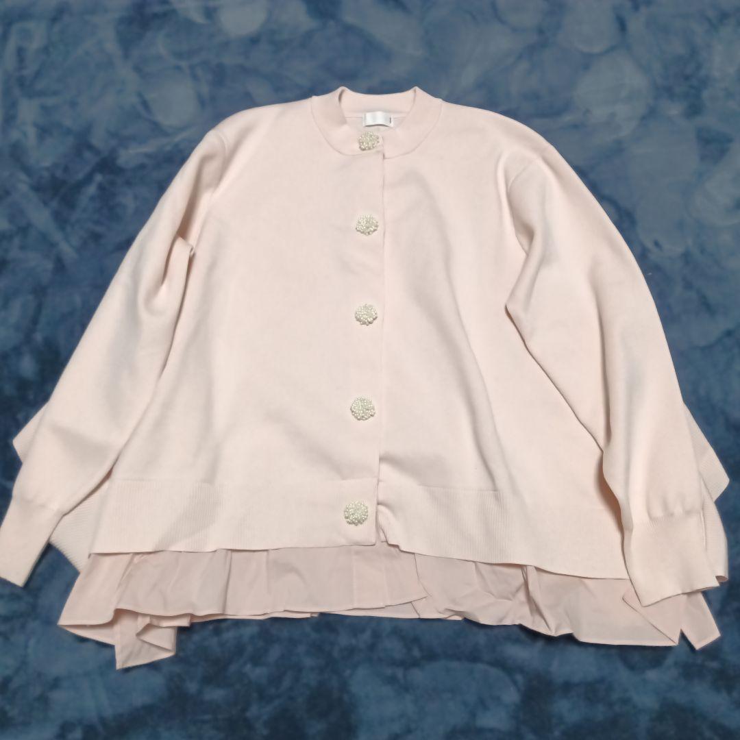 S　新作完売　2025 sono パール付きムショワールカーディガンピンク