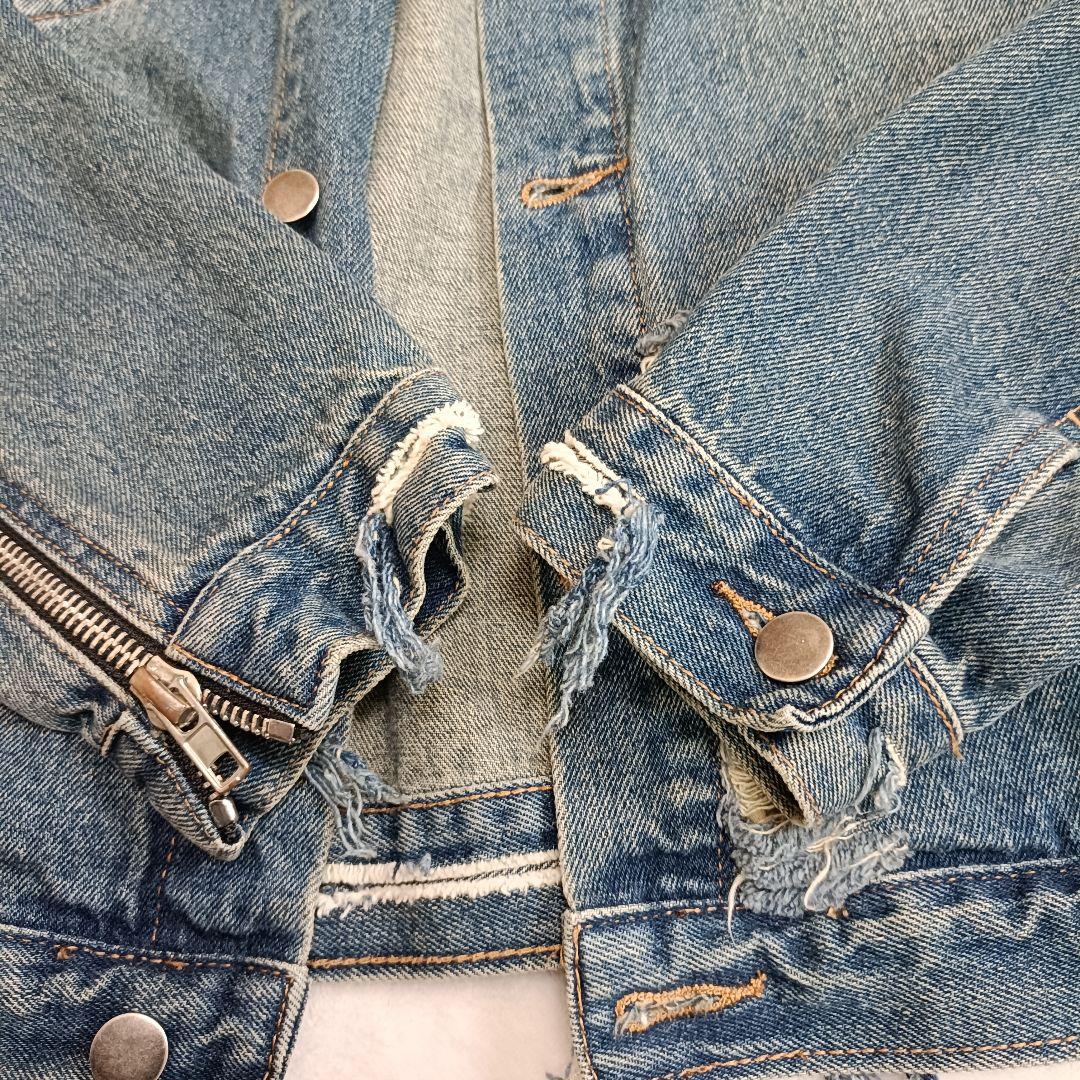 424 フォートゥーフォー ダメージ加工 デニムジャケット 腕章 三代目 M