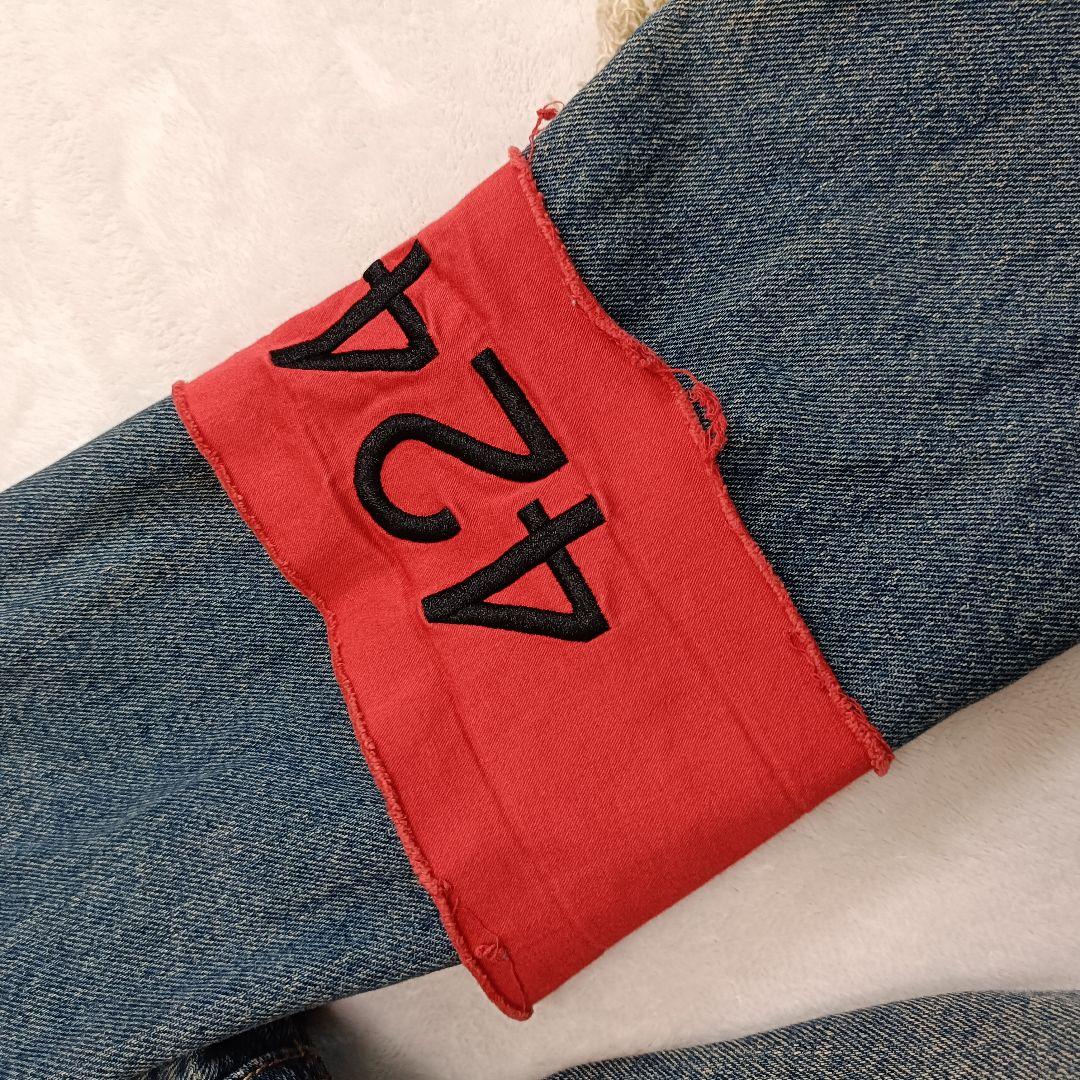 424 フォートゥーフォー ダメージ加工 デニムジャケット 腕章 三代目 M