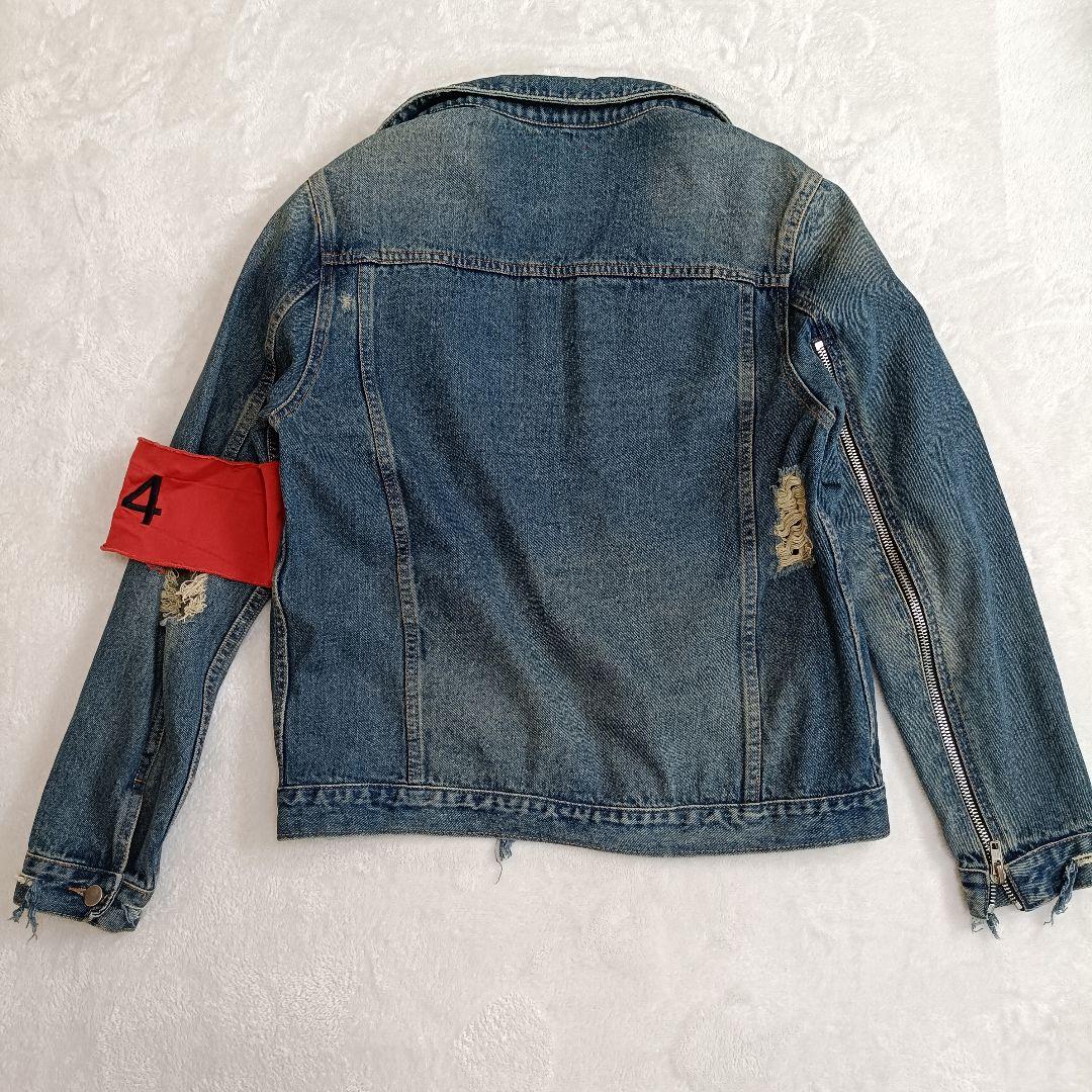 424 フォートゥーフォー ダメージ加工 デニムジャケット 腕章 三代目 M