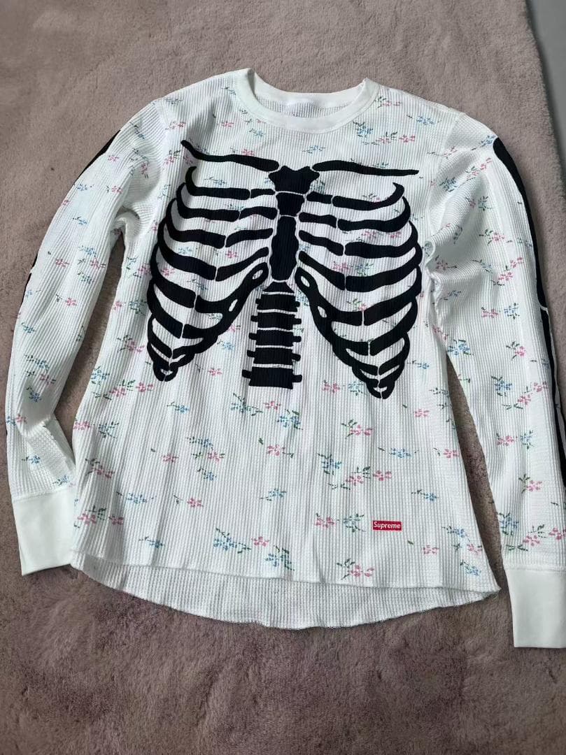 Supreme 骸骨プリント 長袖シャツ