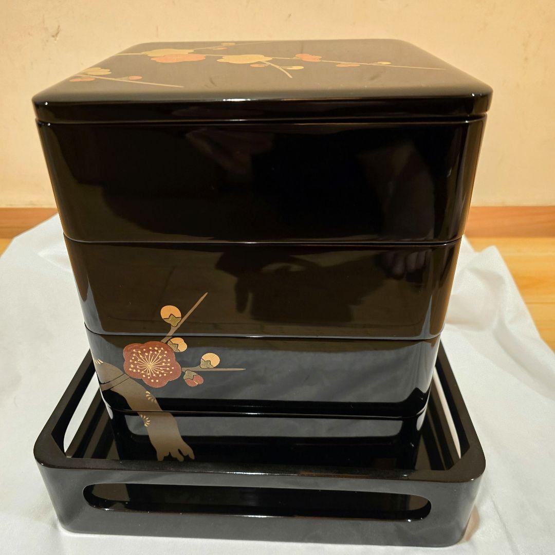 輪島塗 慶塚 四段重 重箱 台座付き