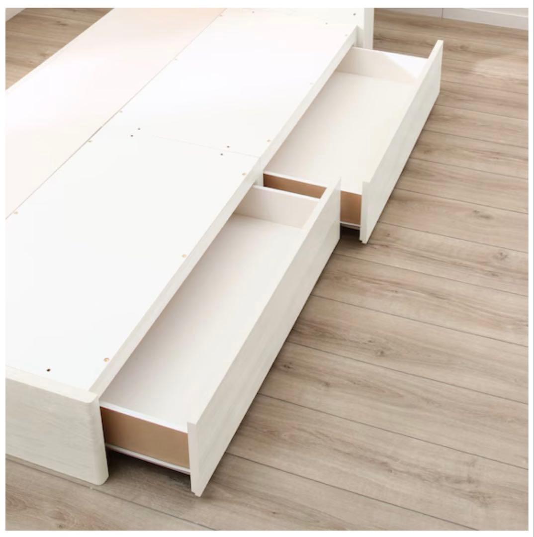 シングルベッドフレーム(アザン3 浅型/WW) LED照明付き