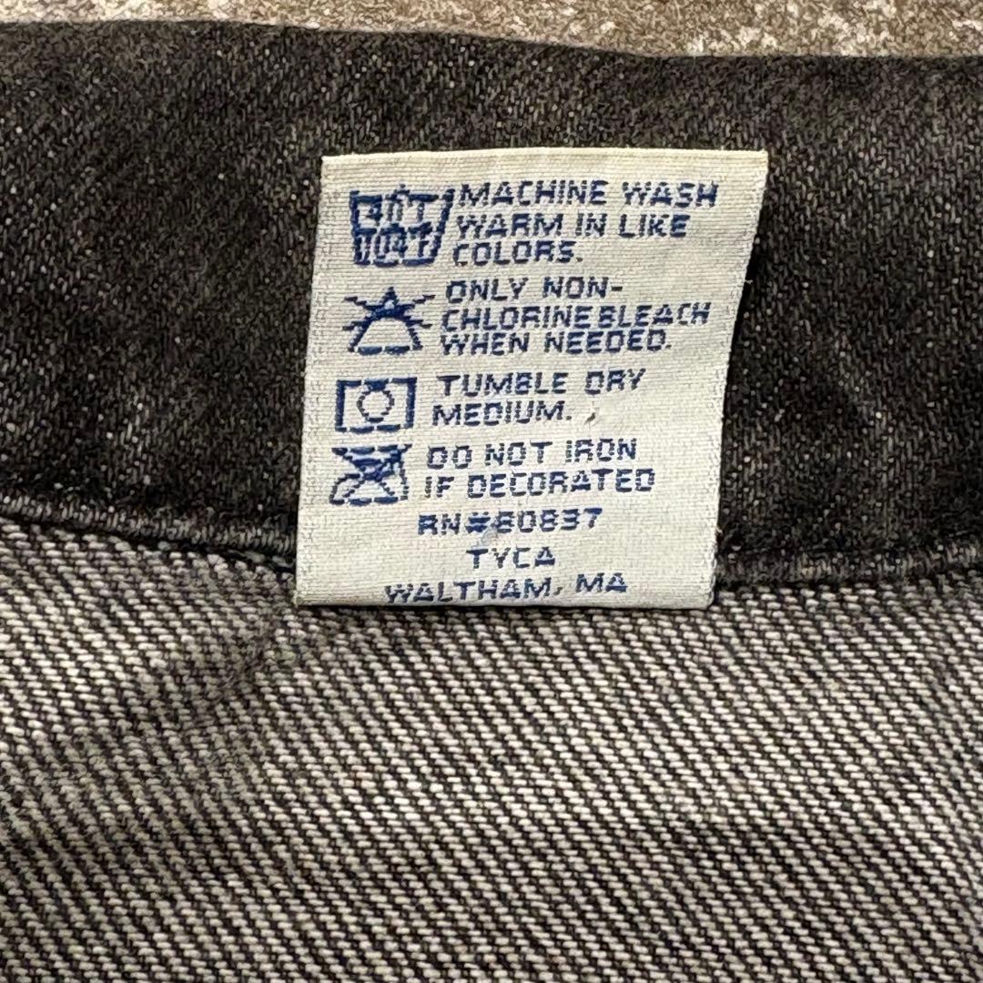 【SALE】USA製　デニムジャケット　黒　ブラック　2XL 先染め　短丈