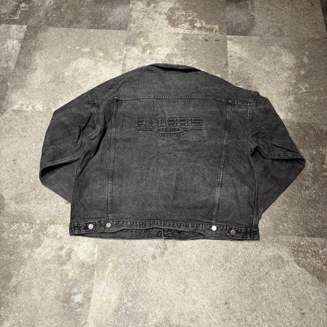 【SALE】USA製　デニムジャケット　黒　ブラック　2XL 先染め　短丈