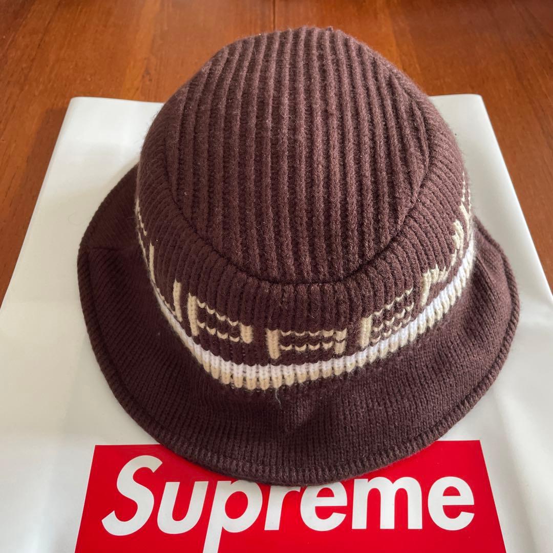 Supreme ニット バケットハット ブラウン