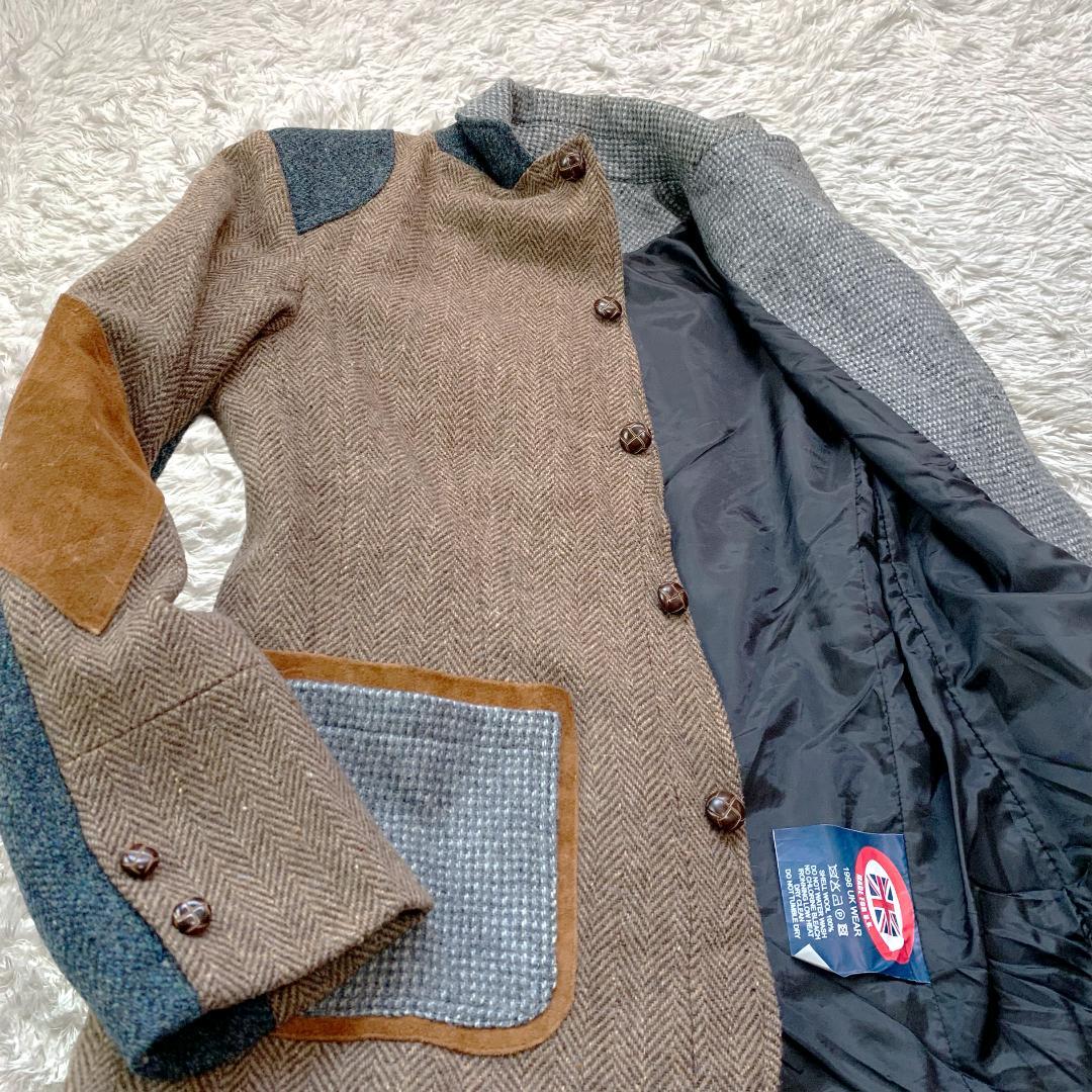 ※専用 ハリスツイード クレイジーパターン ジャケット L くるみボタン