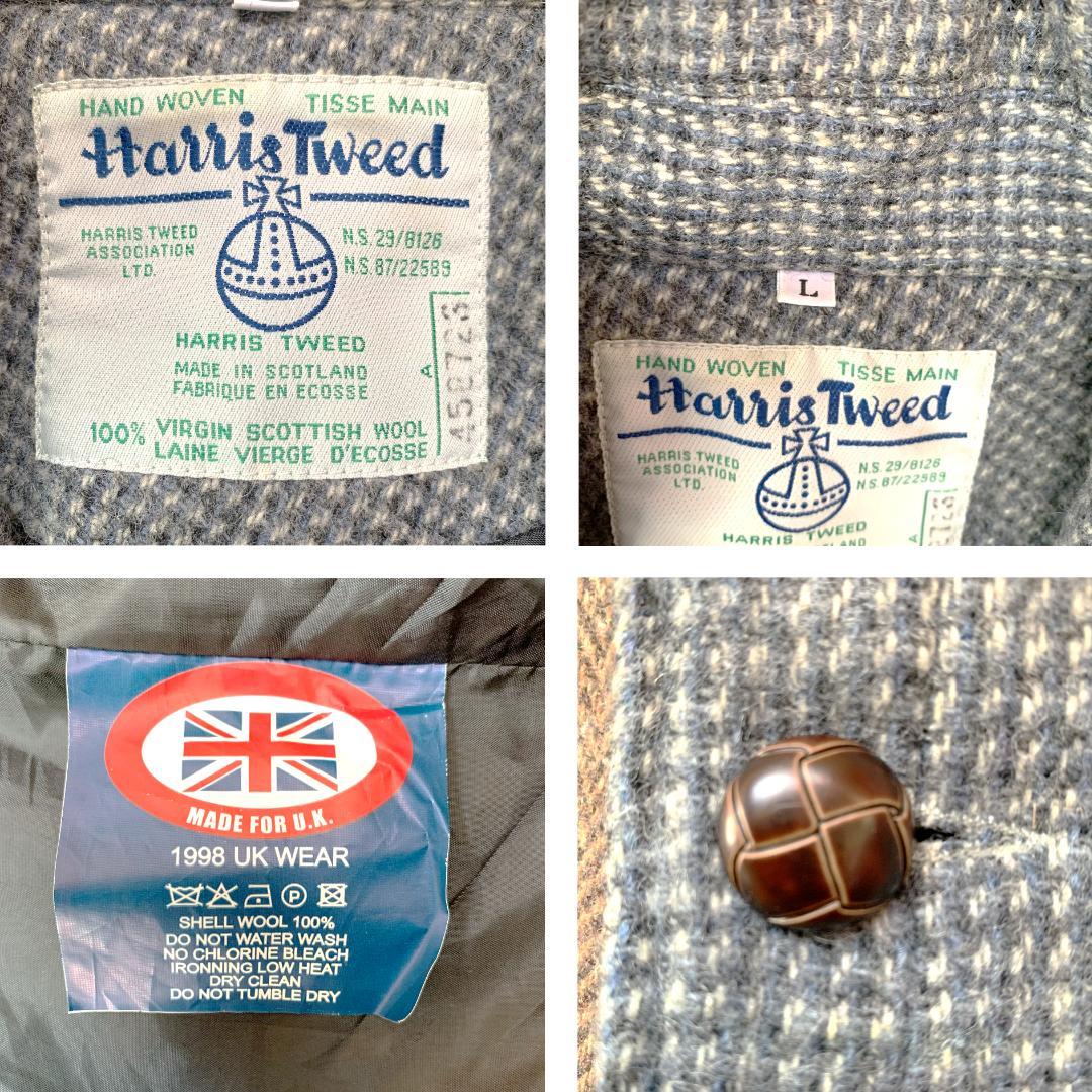 ※専用 ハリスツイード クレイジーパターン ジャケット L くるみボタン