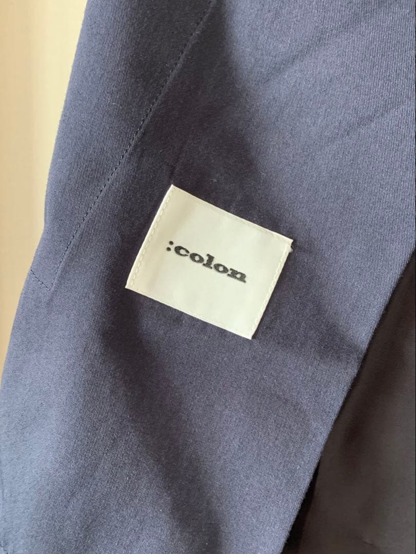 ま*も様 Colon ベルトレス スラックス M ネイビー トロピカルウール 日