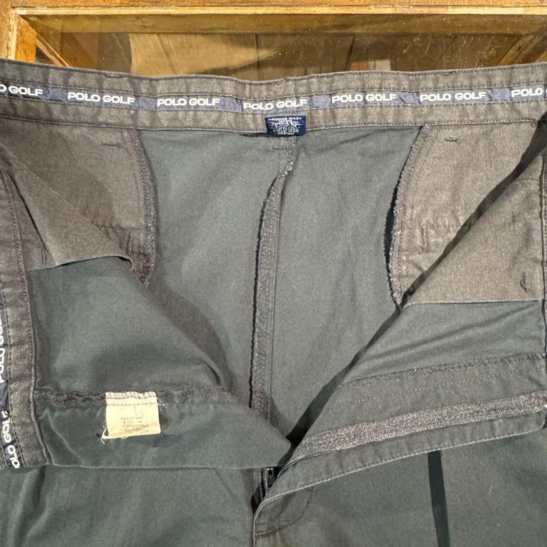 90s ポロ ラルフローレン ゴルフ ブラック コットン チノ アンドリュー