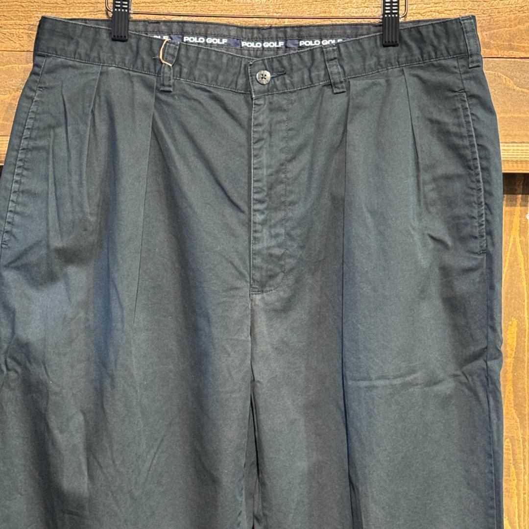 90s ポロ ラルフローレン ゴルフ ブラック コットン チノ アンドリュー