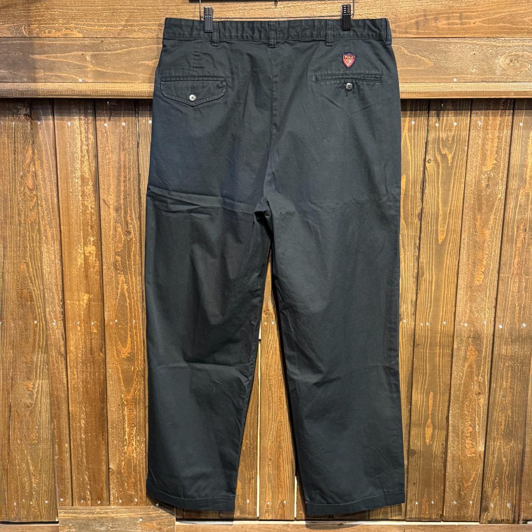 90s ポロ ラルフローレン ゴルフ ブラック コットン チノ アンドリュー