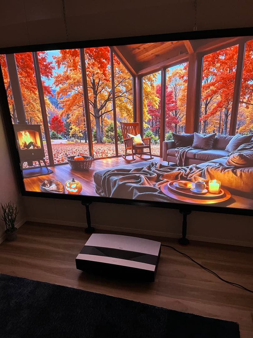 【超美品】短焦点耐用アルミフレームスクリーン 100インチ TS-100WB