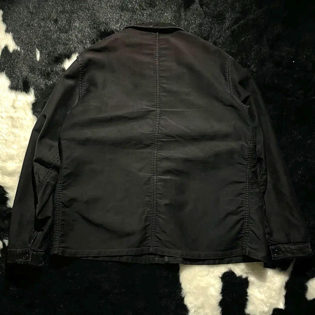 70’s Adolphe Lafont ブラックモールスキンジャケット フェード