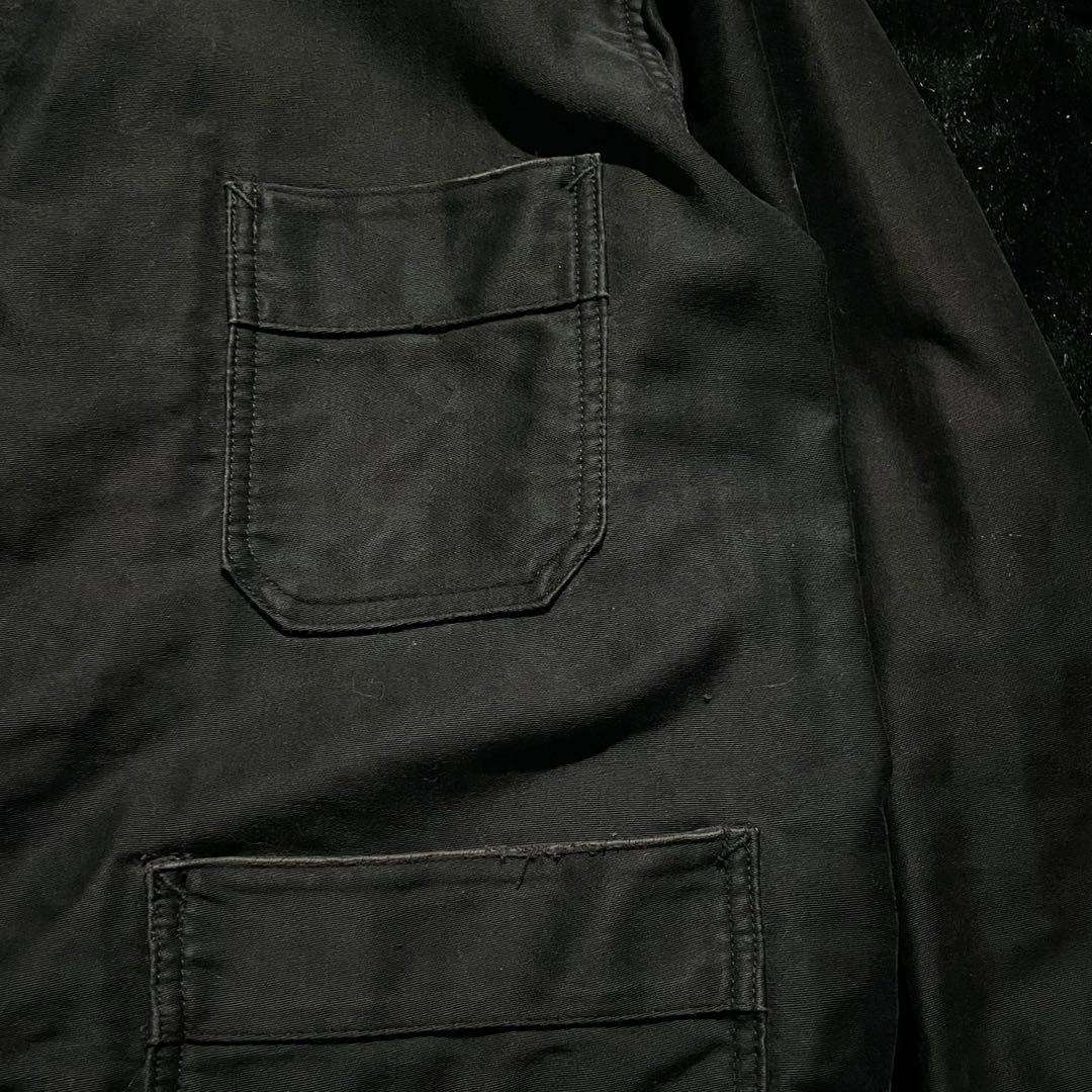 70’s Adolphe Lafont ブラックモールスキンジャケット フェード