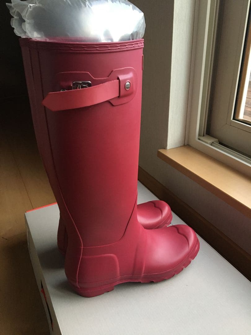 mmmmm　HUNTER レインブーツ　ピンク　UK5 24、24.5cm