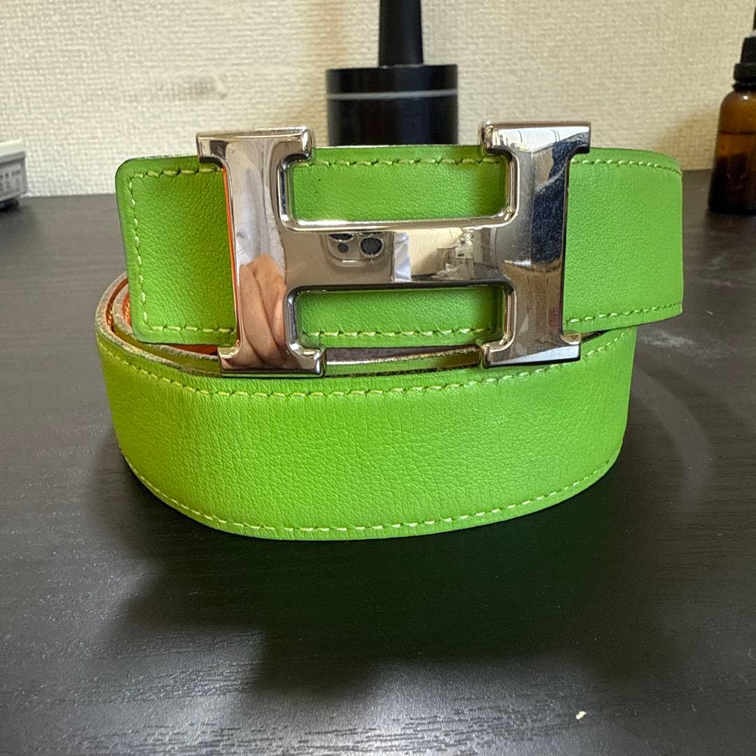 HERMES エルメスコンスタンスリバーシブルベルト75 シルバーバックル　美品