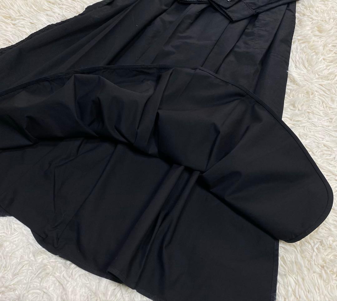 ビ*︎様 美品 Max Mara近年モデル マキシ シャツワンピース ブラック