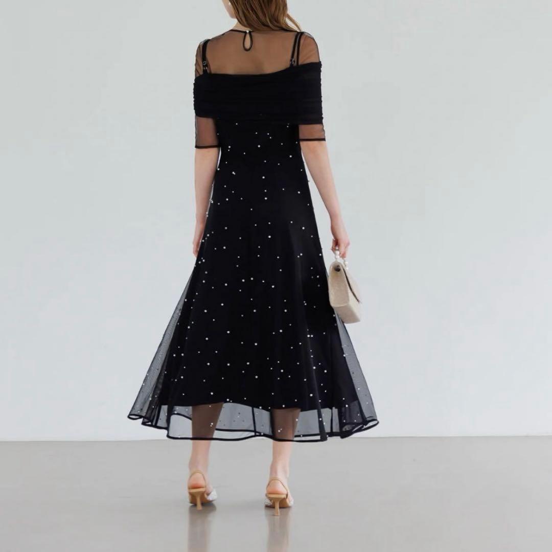 【新品未使用】2WAYチュールトップスパールAラインワンピースドレス　LEJA