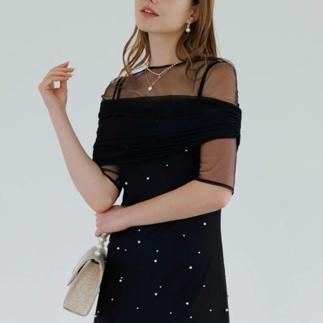 【新品未使用】2WAYチュールトップスパールAラインワンピースドレス　LEJA