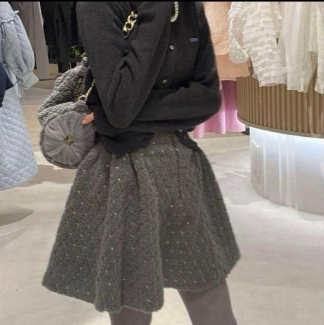 bibiy スカート　グレー　ODETTE BOA PLEATED SKIRT