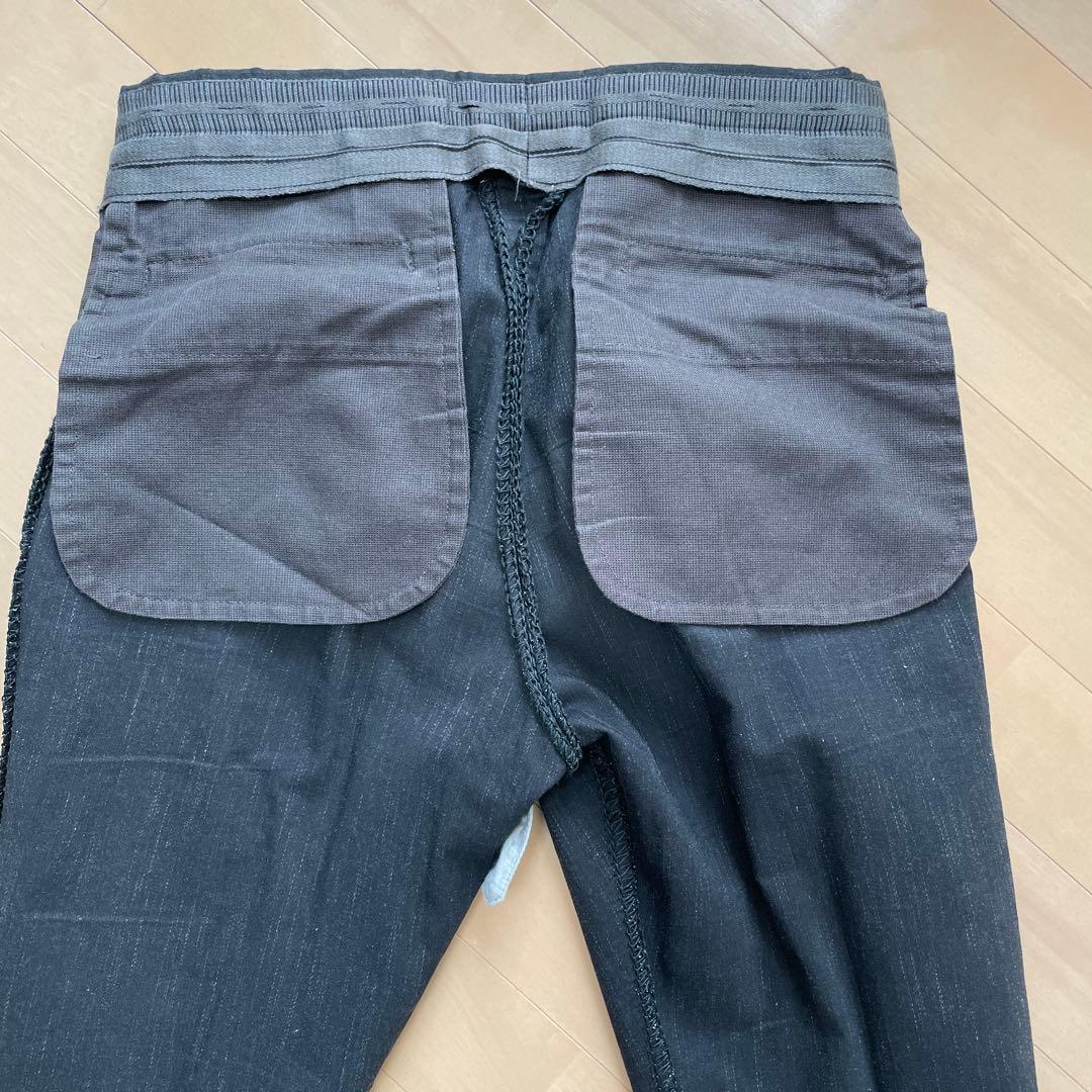 キャロルクリスチャンポエル　コットンスラックス　かすりストライプ　ダークグレー