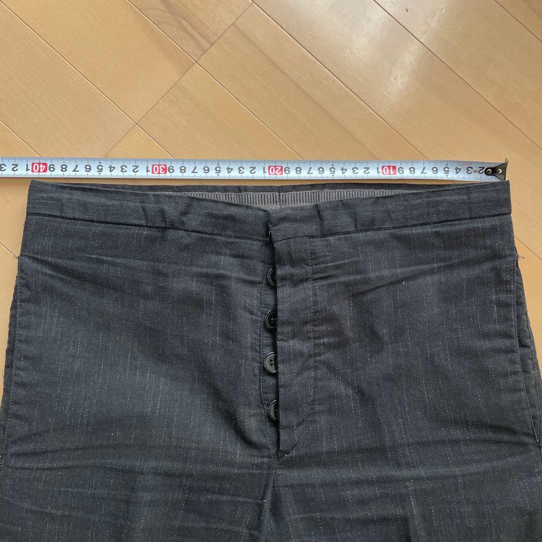 キャロルクリスチャンポエル　コットンスラックス　かすりストライプ　ダークグレー