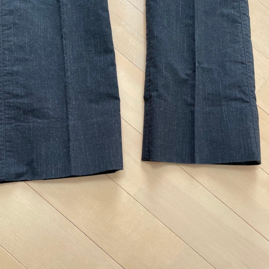 キャロルクリスチャンポエル　コットンスラックス　かすりストライプ　ダークグレー