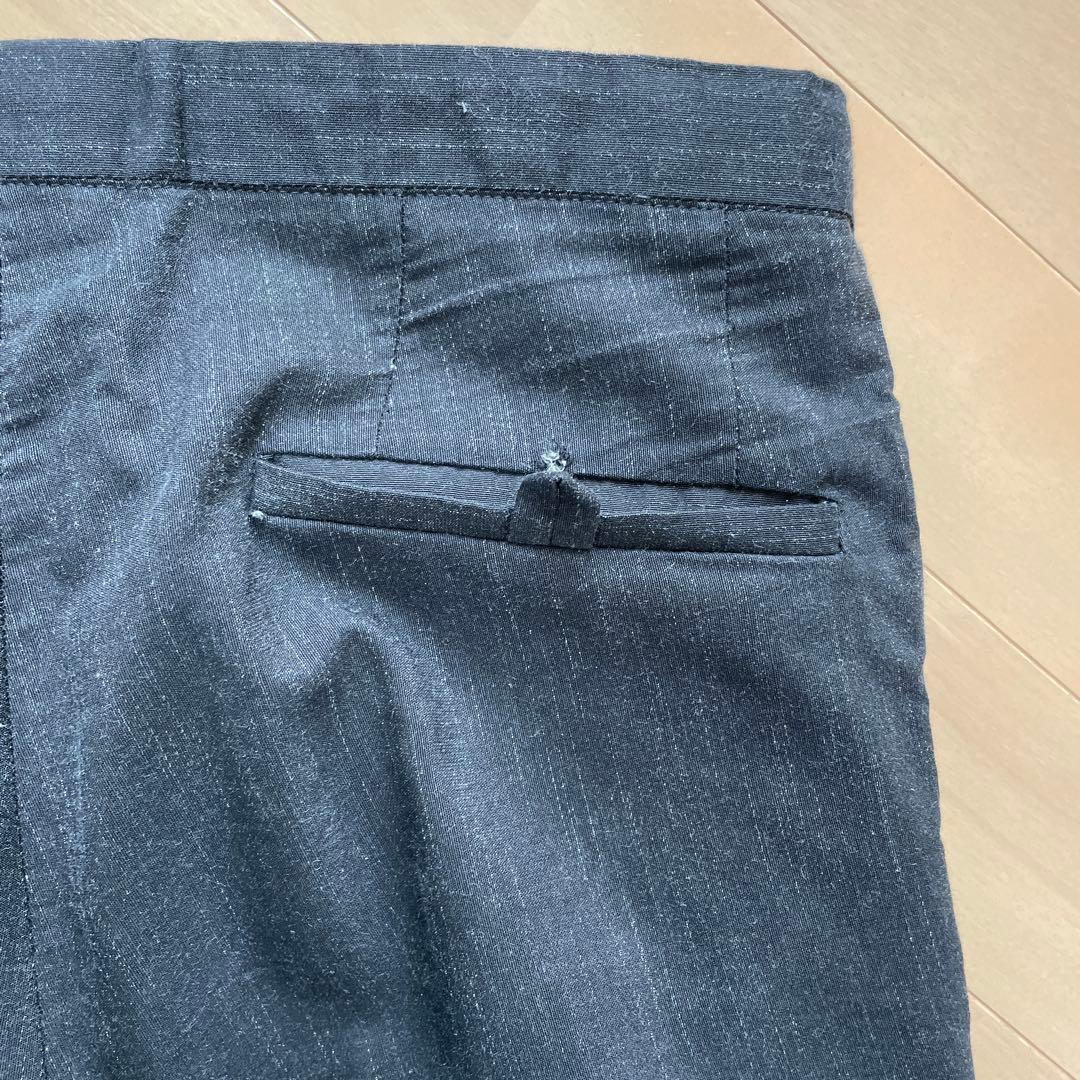 キャロルクリスチャンポエル　コットンスラックス　かすりストライプ　ダークグレー