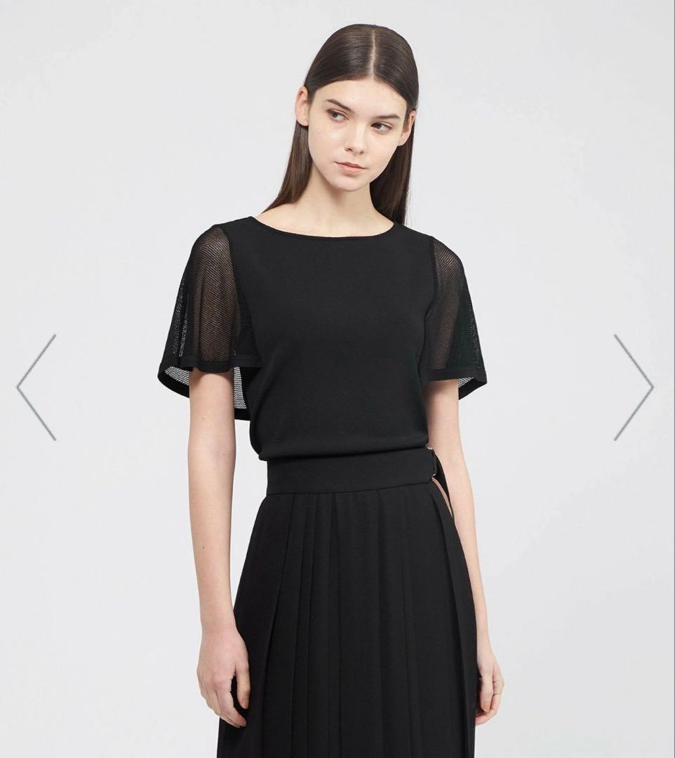 【新品】EPOCA メッシュレイヤード 2WAYニットプルオーバー ブラック