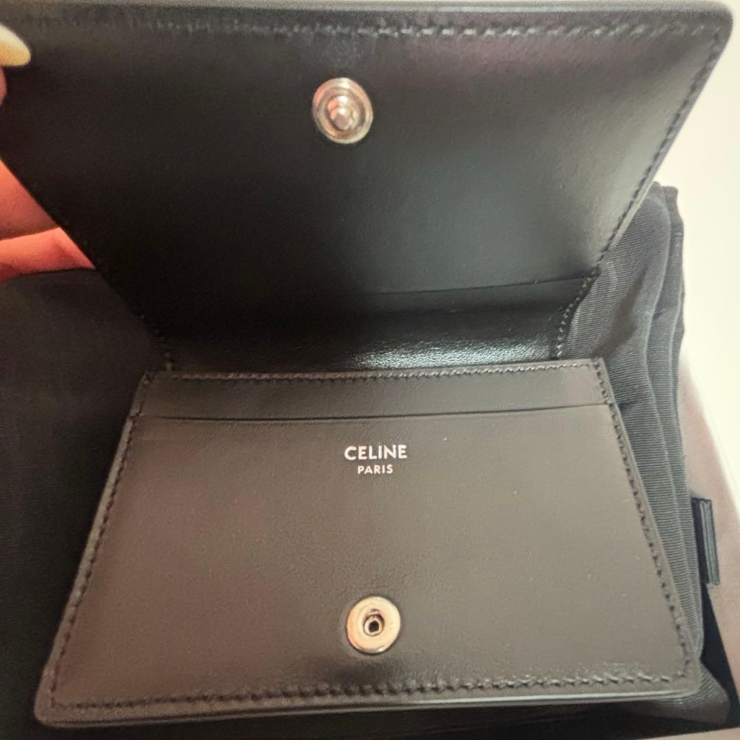 箱袋付き 美品 CELINE トリオンフ ブラック レザー 名刺入れ