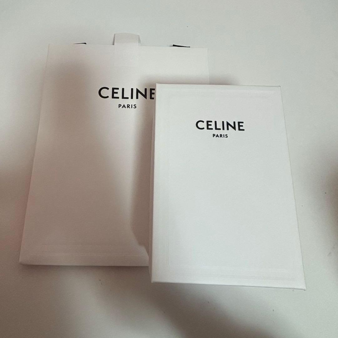 箱袋付き 美品 CELINE トリオンフ ブラック レザー 名刺入れ