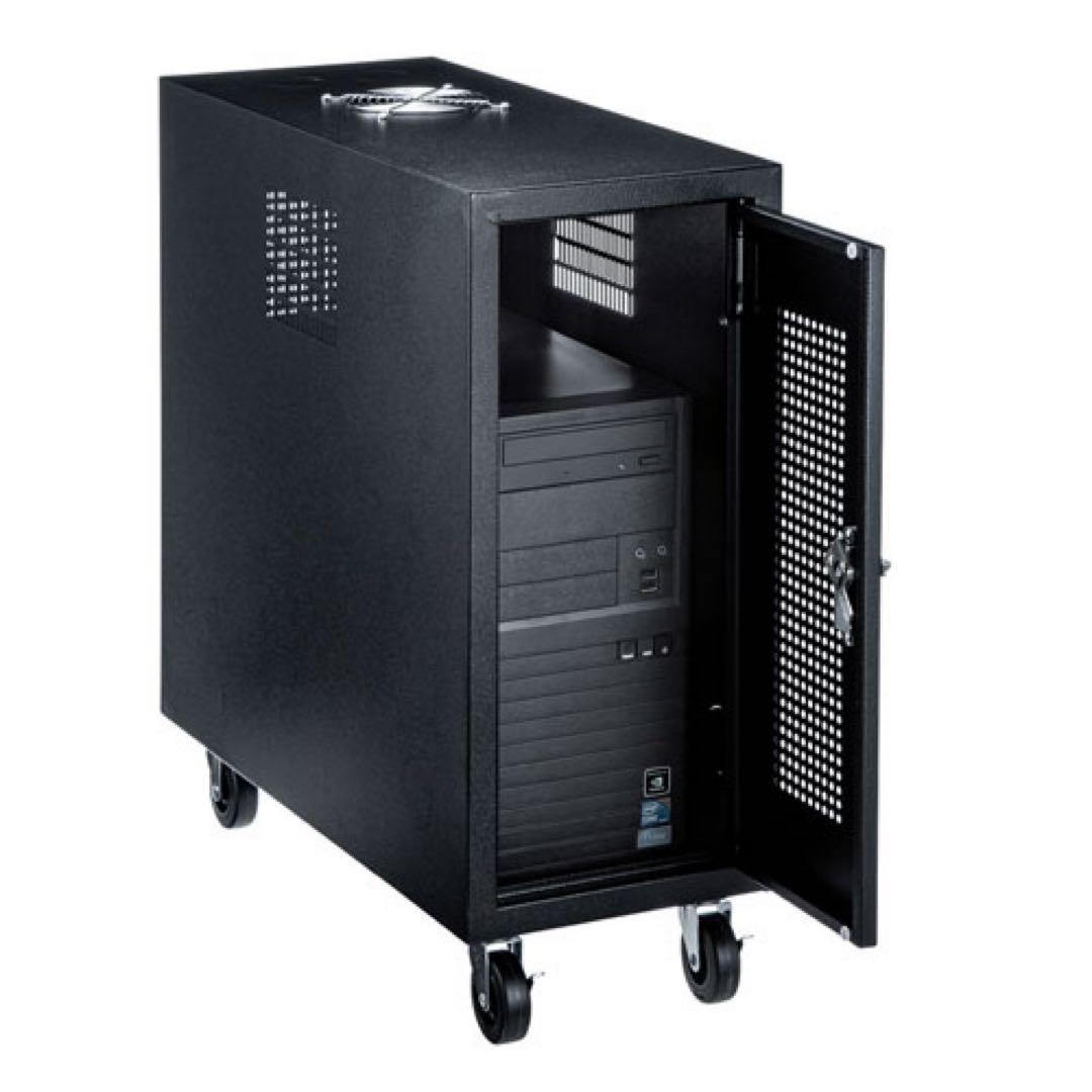 新品未開封】キャスター付きハブボックス(2Uブラック) CP-THBOX2UBK