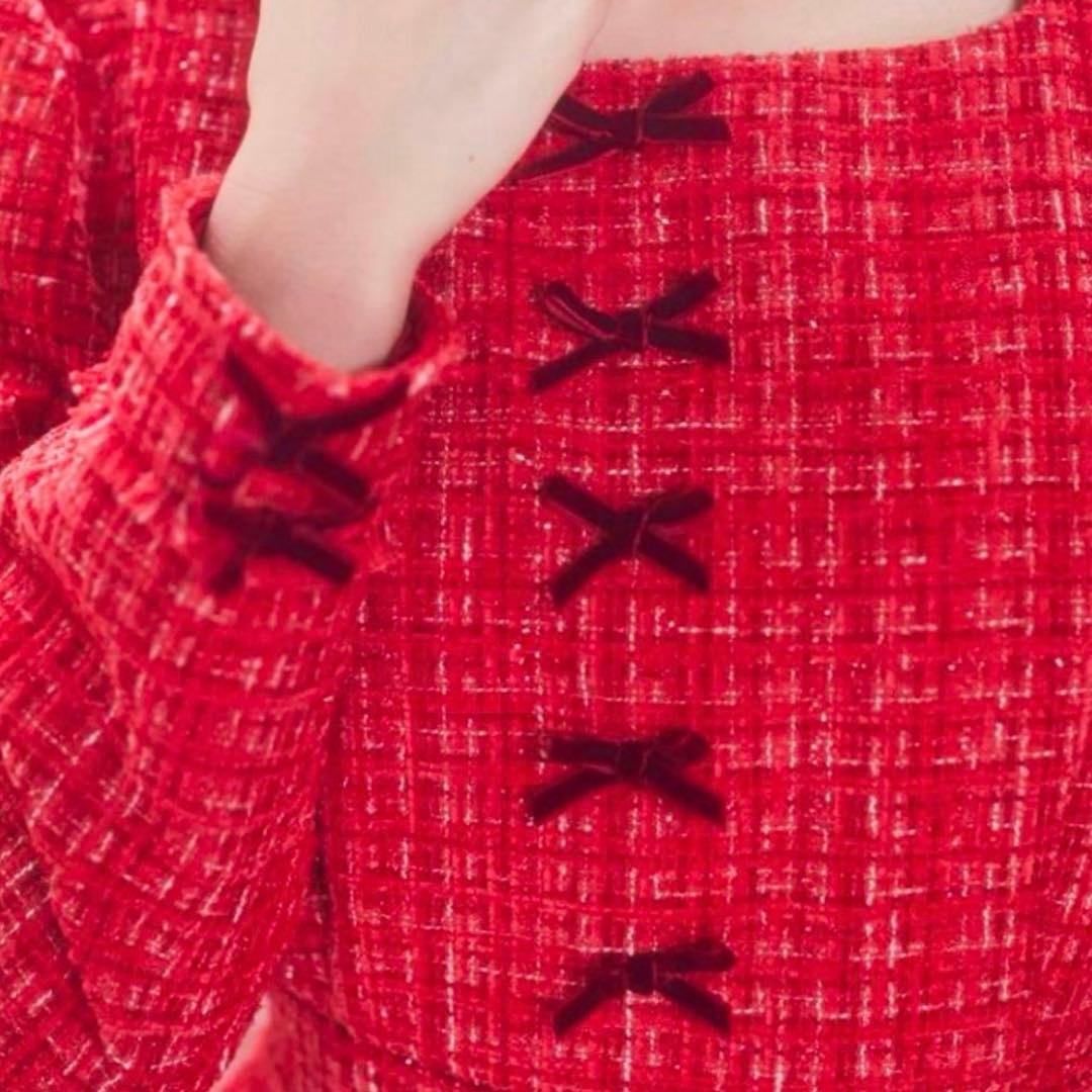 areeam リボンラメツイードワンピース あいにゃん アリーム