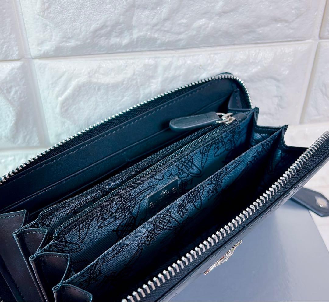 【ショッパー付】Vivienne Westwood 長財布 ブラック マット