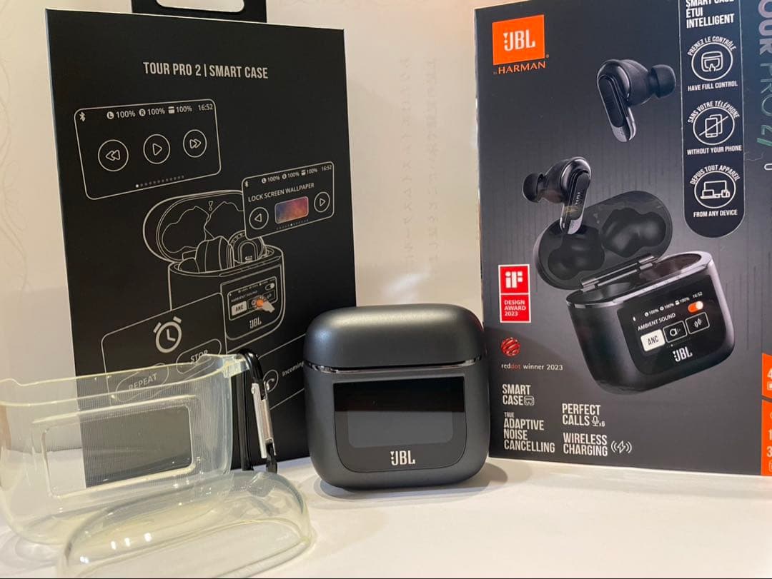 JBL Tour Pro 2 ワイヤレスイヤホン（充電ケース+左耳のみ+カバー）