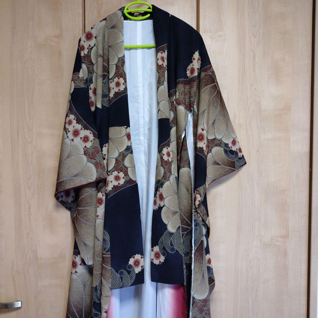 撫松庵　洗える着物セット【訳あり】袖ほつれあり