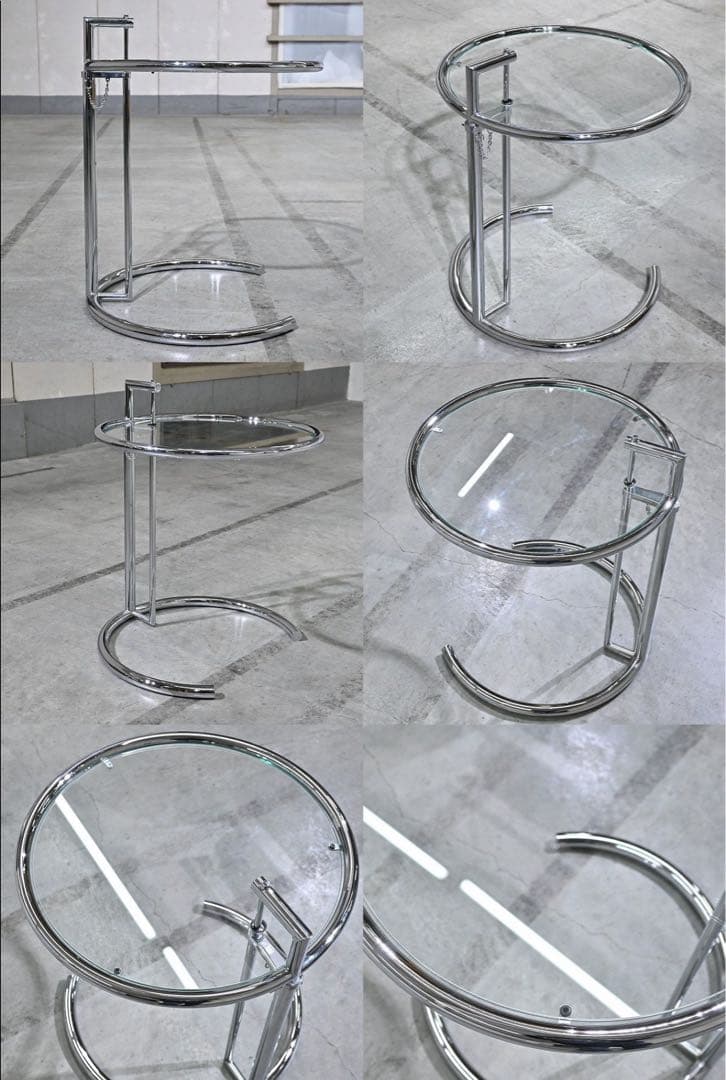 ★アイリーン・グレイ「アジャスタブルテーブル E1027」サイドテーブル