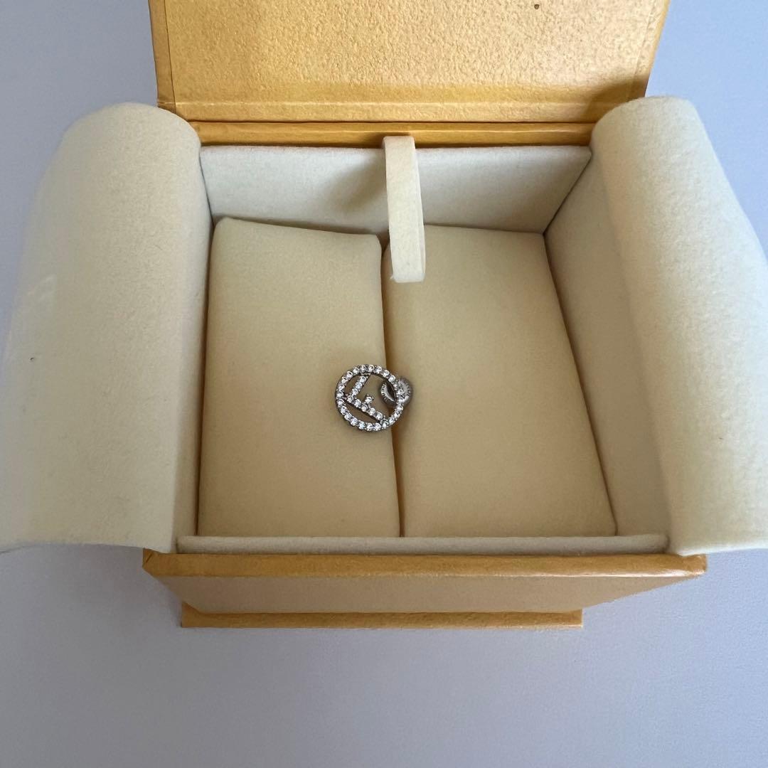 FENDI シルバー クリスタル付きピアス(片耳用)