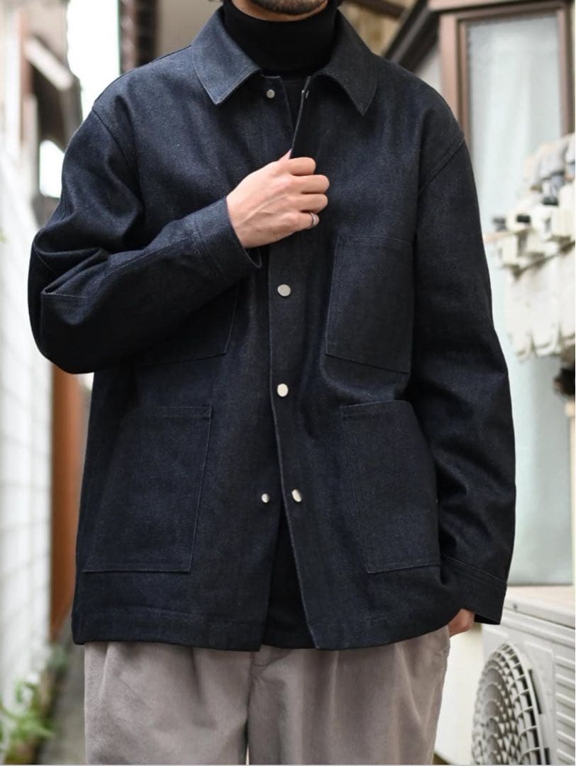 aubett シルク デニム カバーオール