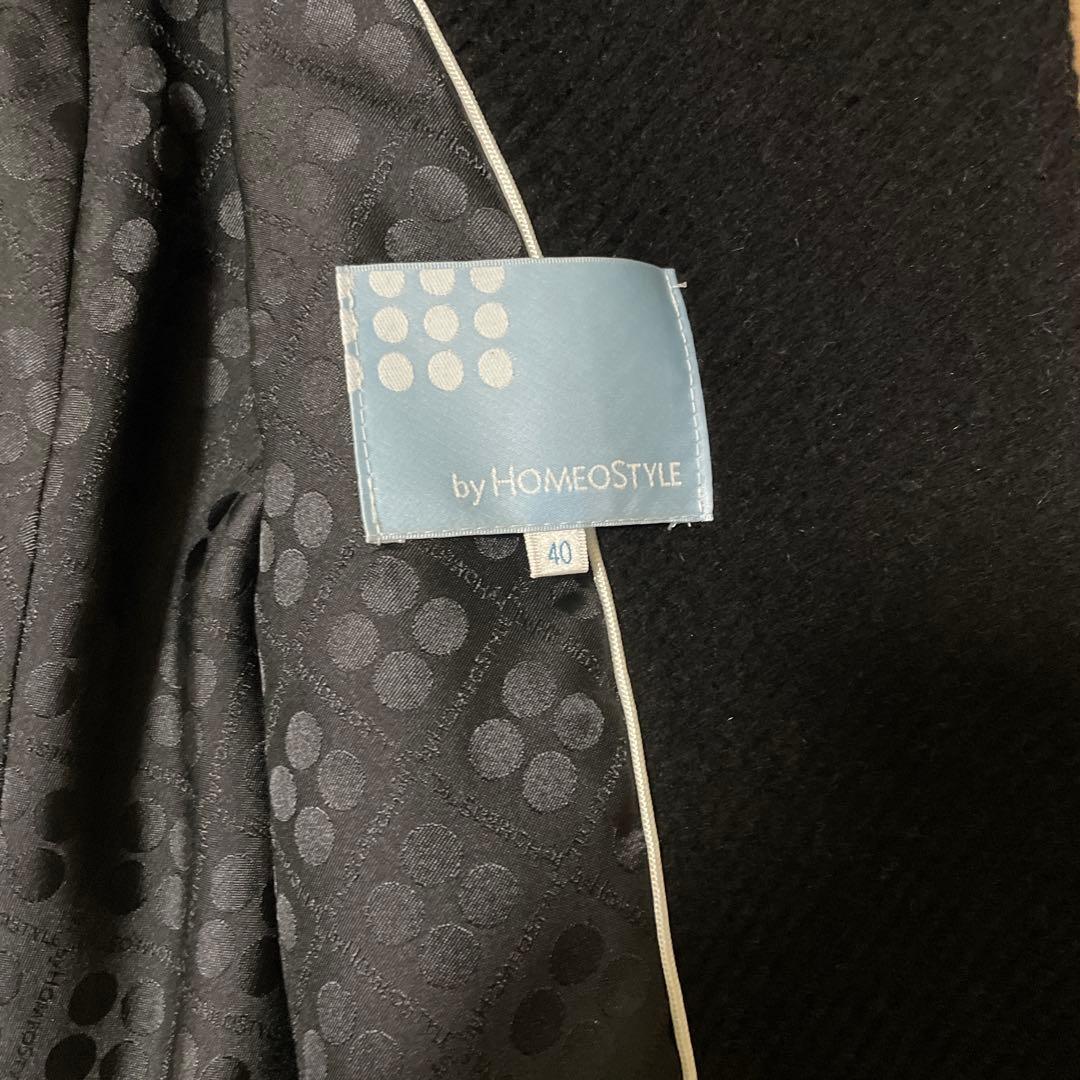 ホメオスタイル　ケープコート　ブルーフォックスファー　ポンチョ　ブラック