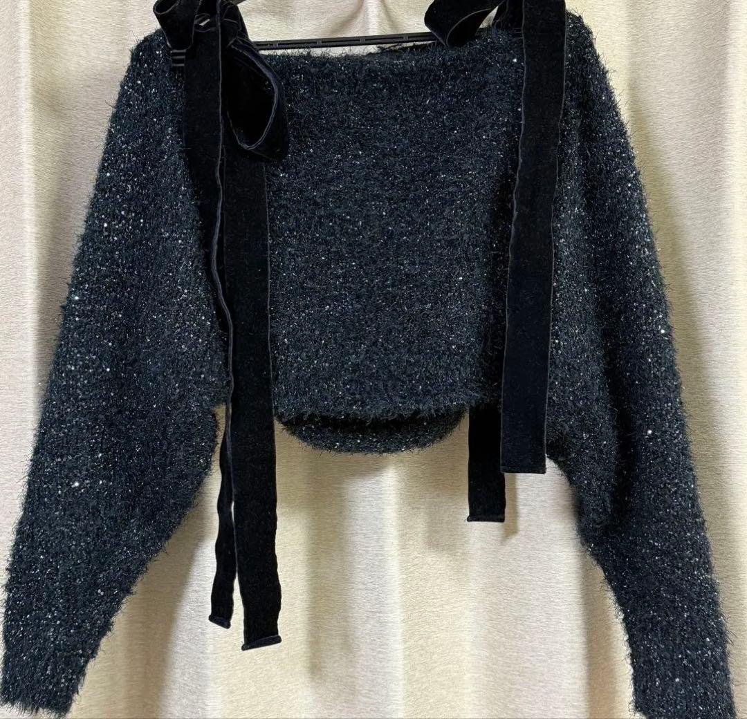 スナイデル　SNIDEL ラメニットアンサンブルプルオーバー