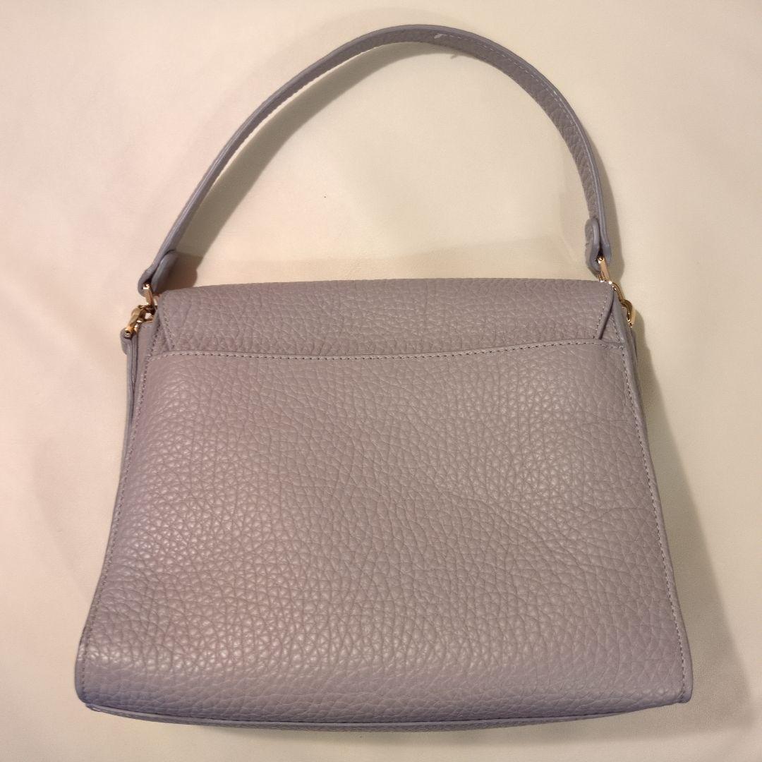 FURLA グレー レザーハンドバッグ