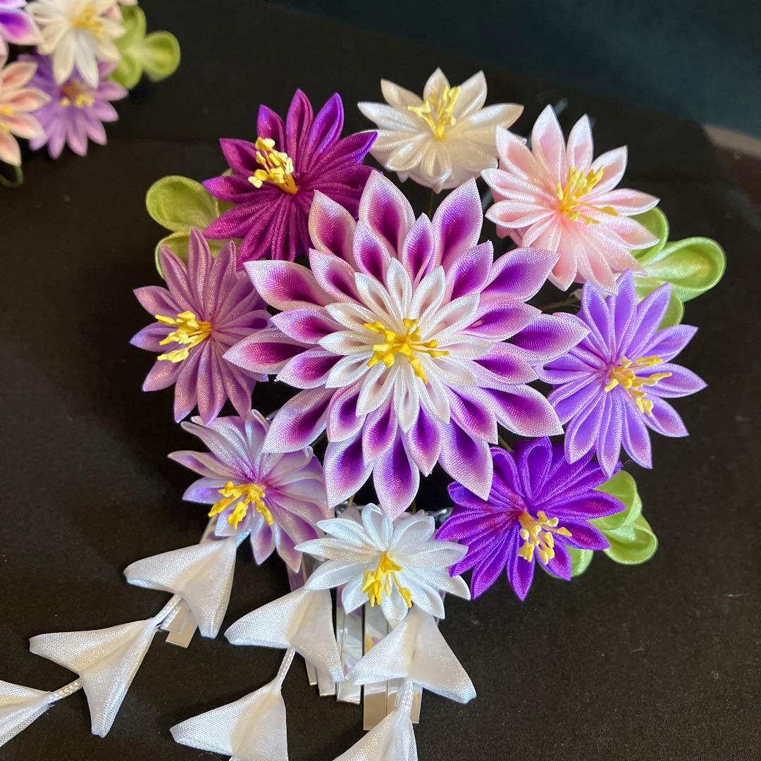 ミモザ様ご注文　お姫様みたい！七五三　つまみかんざし　つまみ細工