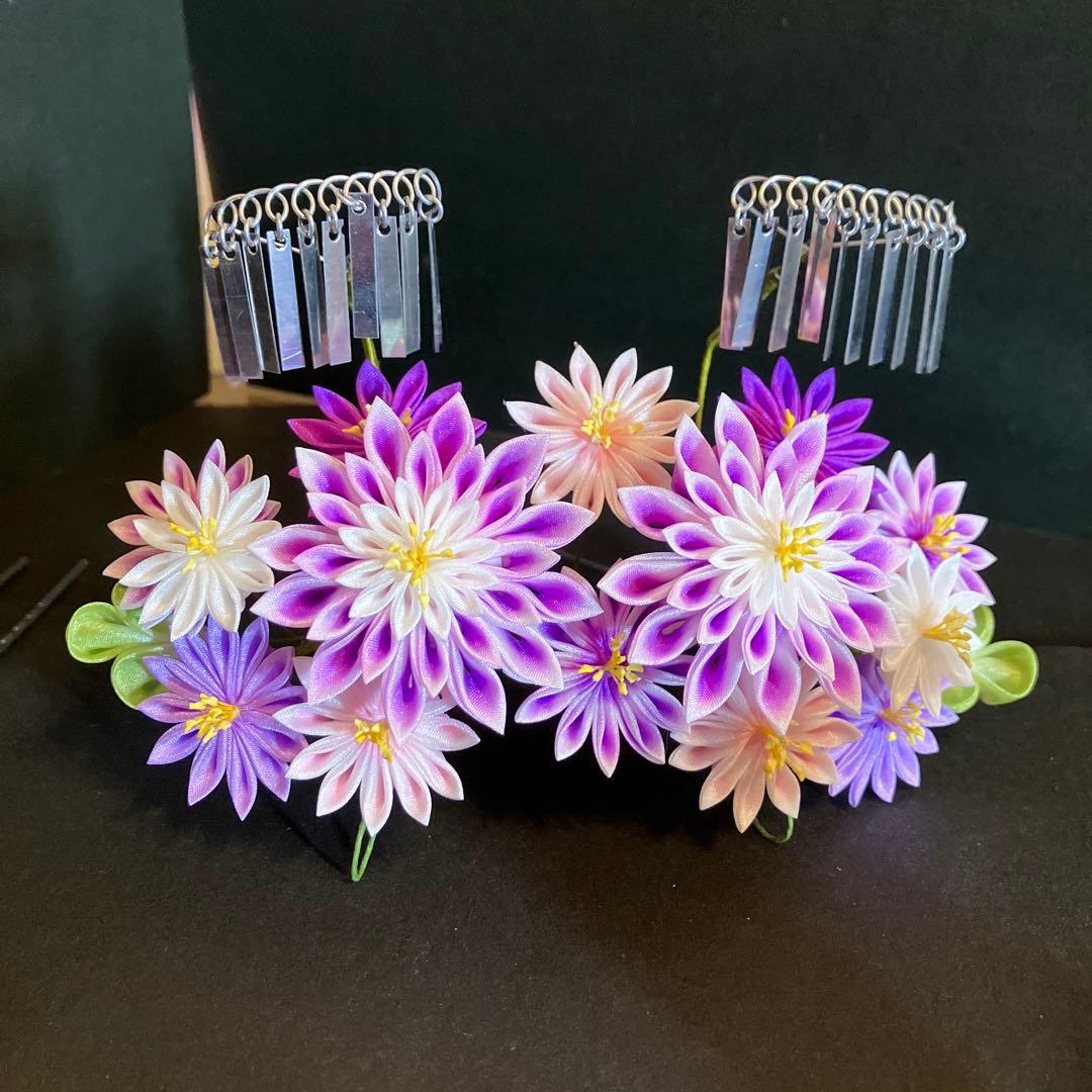 ミモザ様ご注文　お姫様みたい！七五三　つまみかんざし　つまみ細工