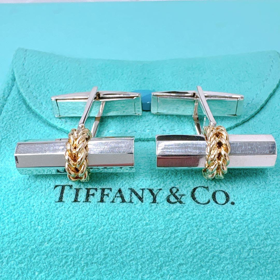 極美品 オールドティファニー カフス カフリンクス コンビ シルバー925