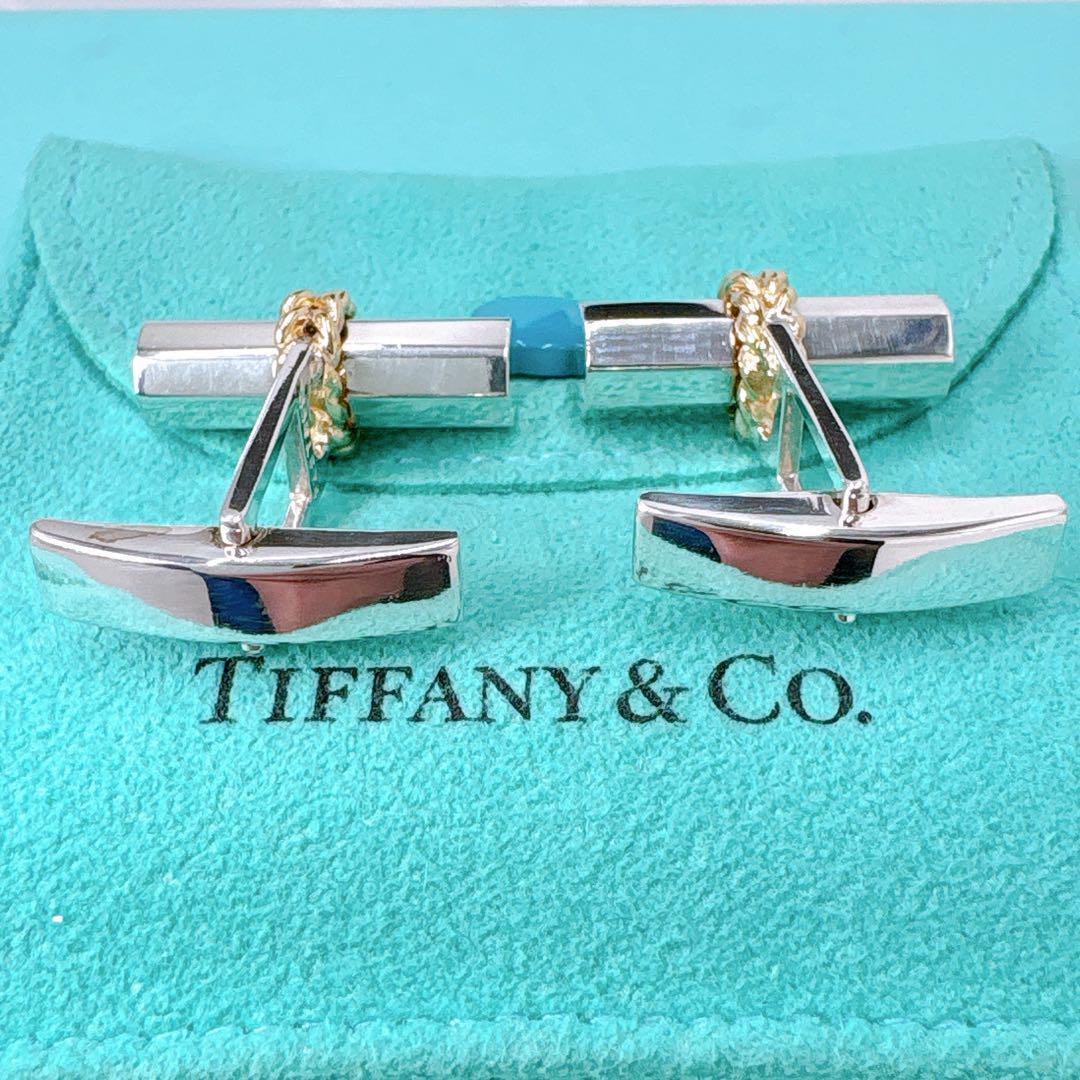 極美品 オールドティファニー カフス カフリンクス コンビ シルバー925
