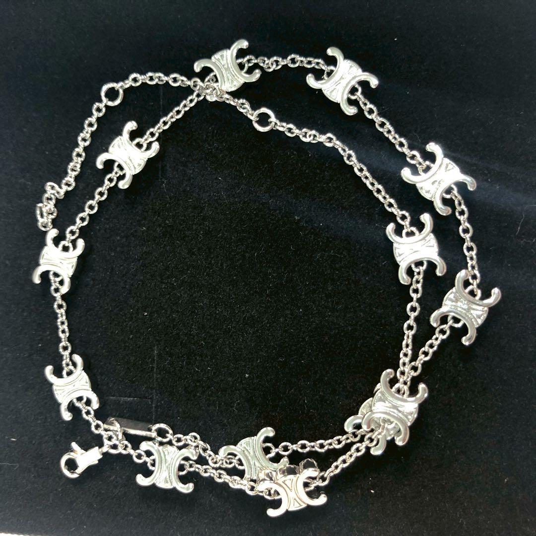 CELINE トリオンフ モチーフ チェーンネックレス シルバーカラー