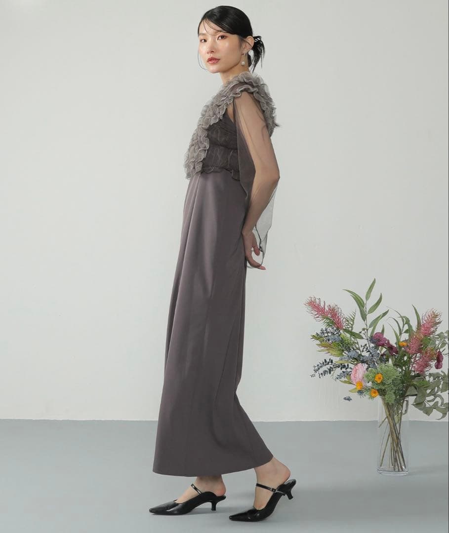 ＊美品＊チュール ボリューム フリル ベスト シアー トップス ワンピース